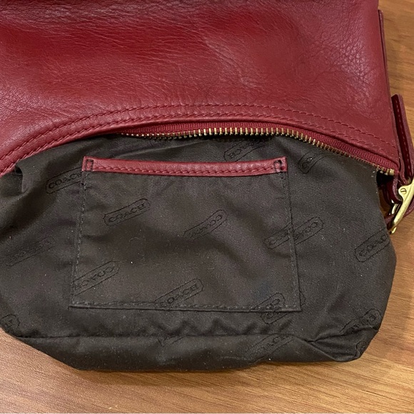 Vintage Y2K COACH 9844 Legacy West Demi Burgundy Red Leather Hobo Mini Bag - Picture 11 of 16